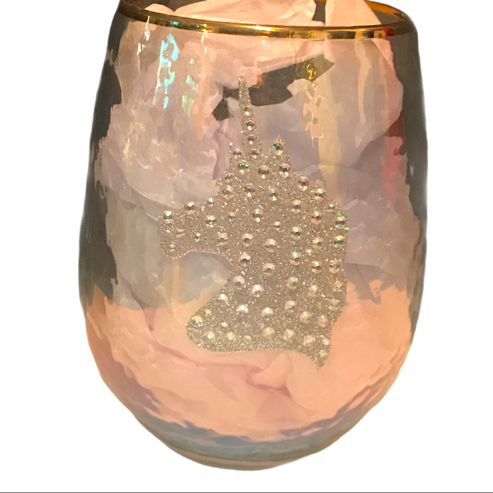 Unicorn Sparkle Stemless Wine Glass